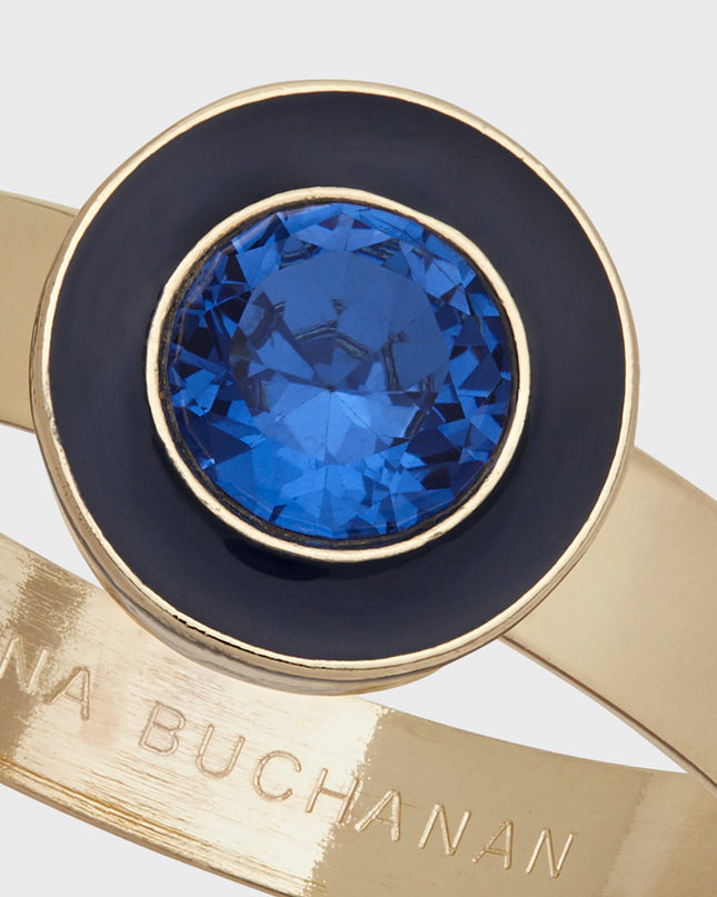 Joanna Buchanan Blue Gem Enamel Skinny Gold Napkin Ring