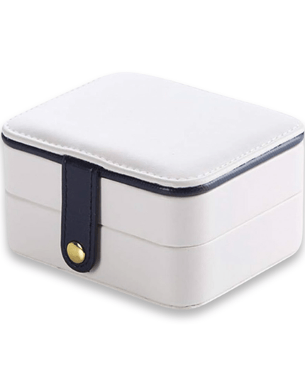 White PU Leather Travel Jewelry Box