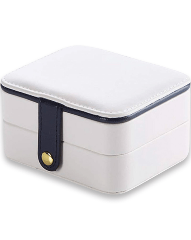White PU Leather Travel Jewelry Box