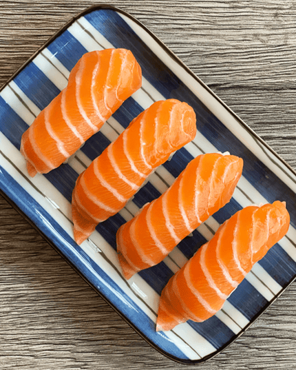 Blue White Stripe Sushi Plate