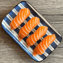 Load image into Gallery viewer, Blue White Stripe Sushi Plate
