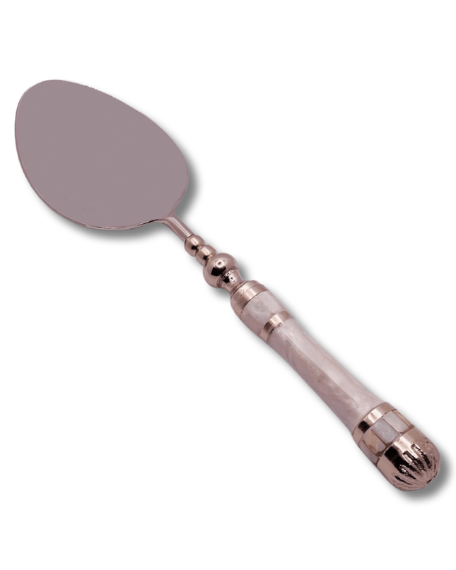 White and Silver Serving Spoon