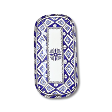 Load image into Gallery viewer, Handpainted Ceramic Blue White Geometric Serving Platter
