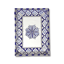 Load image into Gallery viewer, Handpainted Ceramic Blue White Geometric Serving Platter
